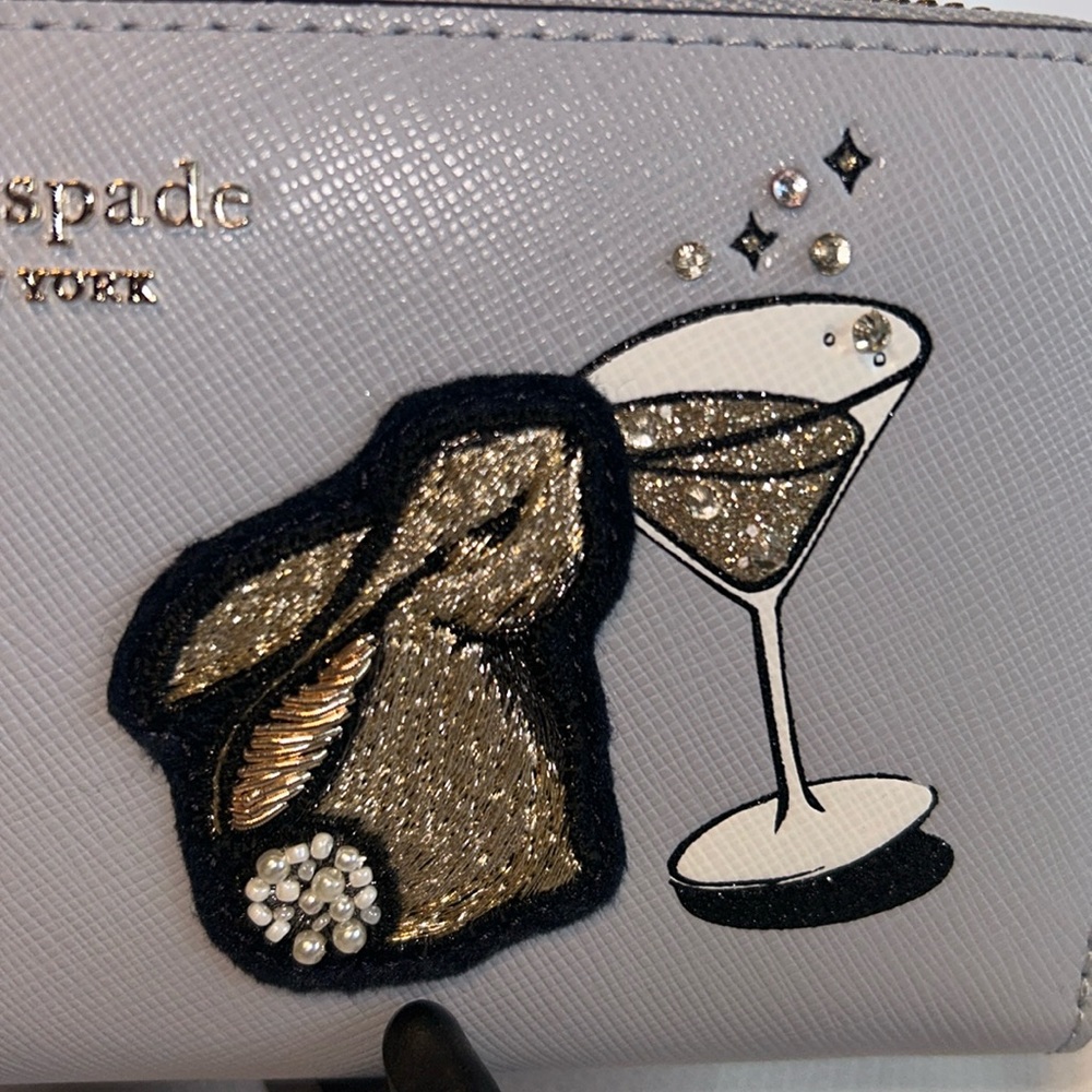 Kate Spade Bunbun Bunny Continental Embroidered Saffiano Leather Wallet NWT!! - Picture 7 of 8